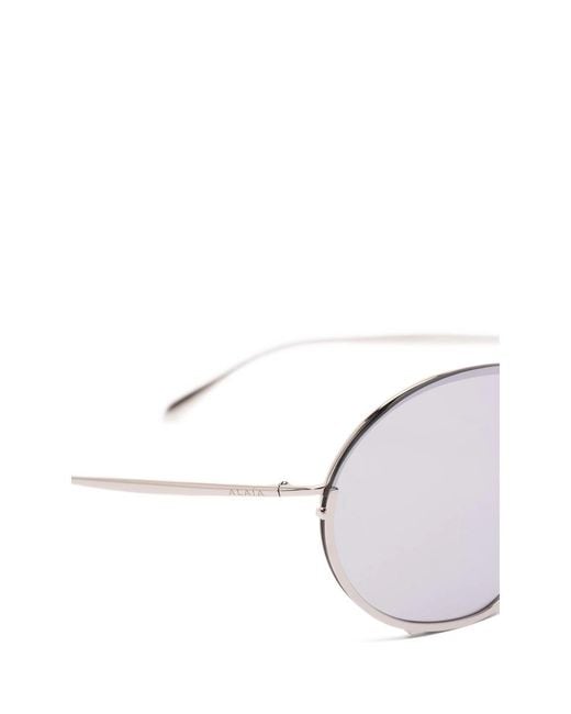 Alaïa White Alaïa Oversized Shield Frame Sunglasses