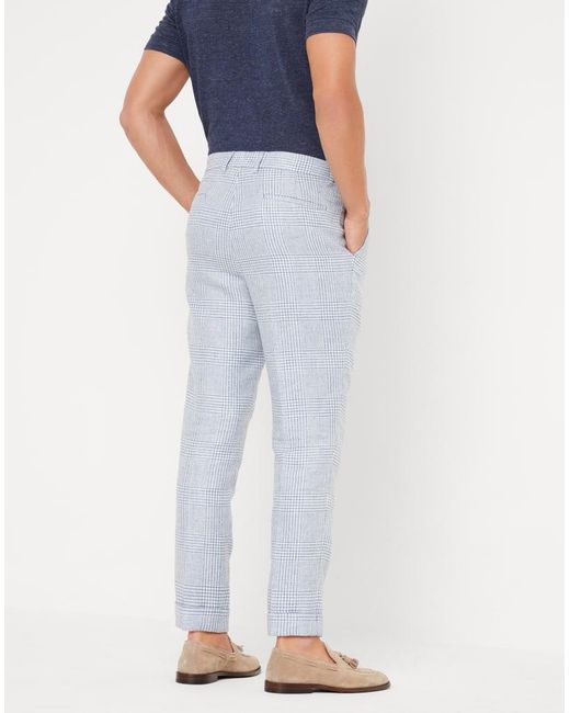 Brunello Cucinelli Blue Plaid-Check Slim-Leg Chinos for men