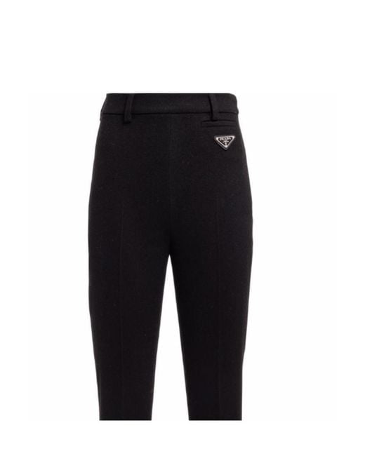Prada Black Stretch Flannel Pants