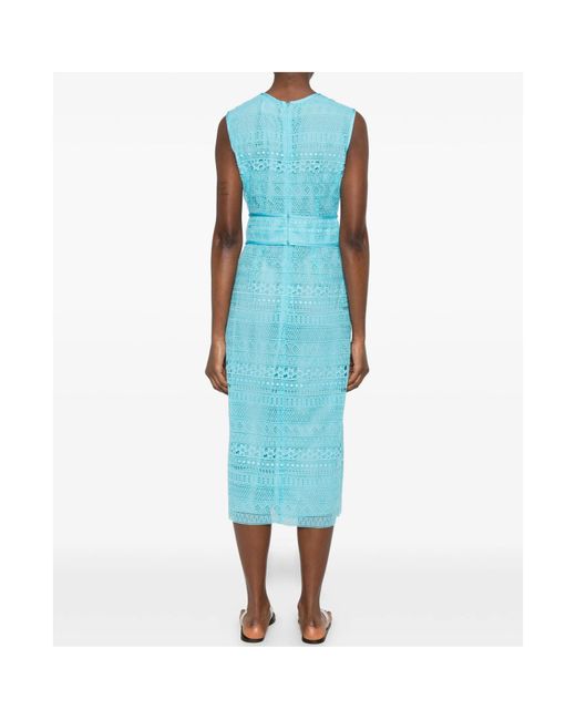 ERMANNO FIRENZE Blue Round-Neck Dress