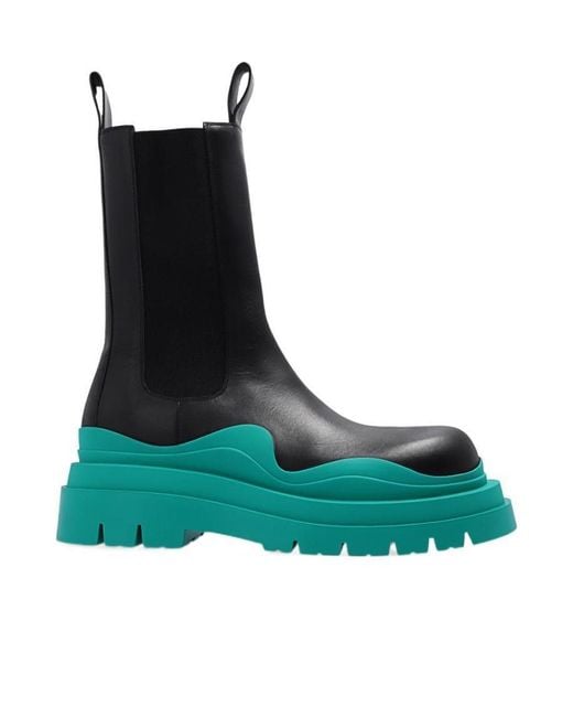 Bottega Veneta Blue Tire Contrast-Sole Boots for men