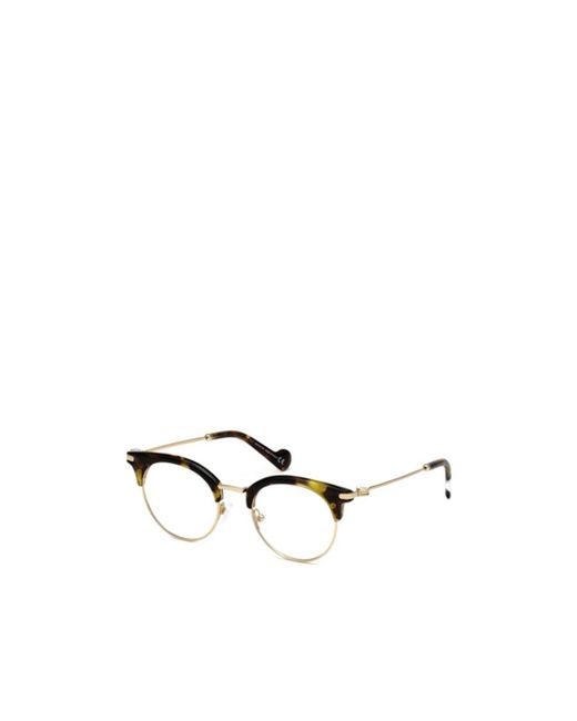 Moncler White Eyewear Round Frame Glasses