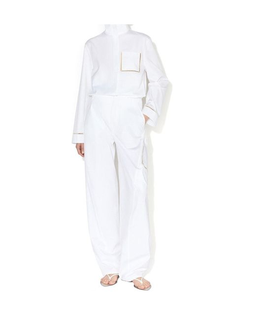 Alaïa White Alaïa High Neck Pocket Detail Top