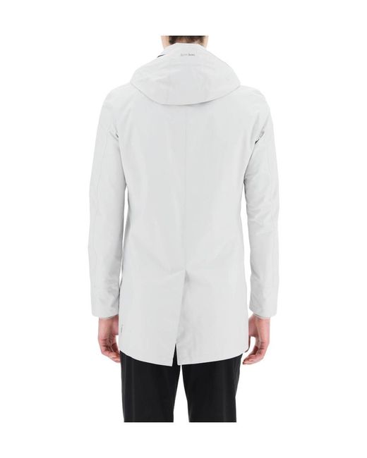 Herno White Long-Sleeved Hooded Jacket for men