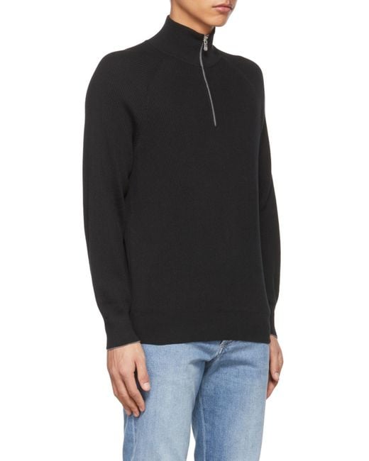 Brunello Cucinelli Black High Neck Knitted Jumper for men