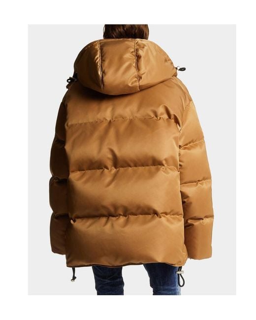 DSquared² Brown Quilted Hooded Coat