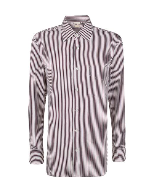Aspesi Purple Striped Pocket Shirt