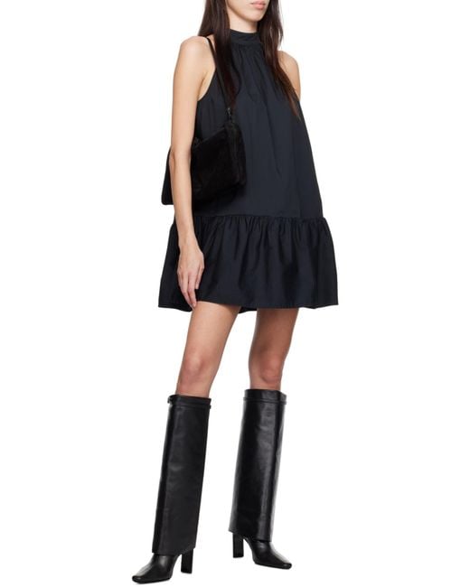 Staud Black Buckled Leather Knee Boots