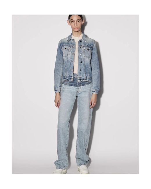 Amiri Blue Structured-Shoulder Denim Trucker Jacket