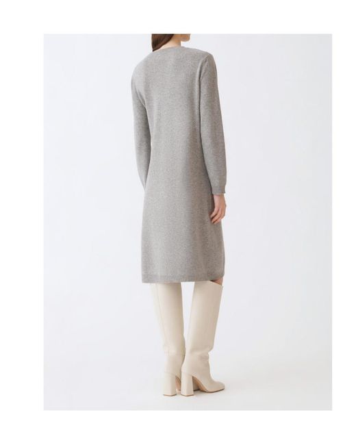 Fabiana Filippi Gray Metal Detail Wool Dress