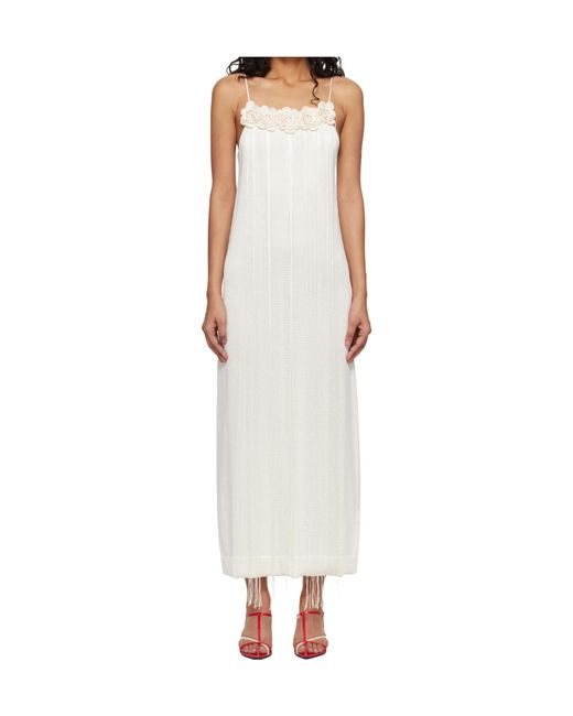 Jil Sander White Double-Strap Long Dress