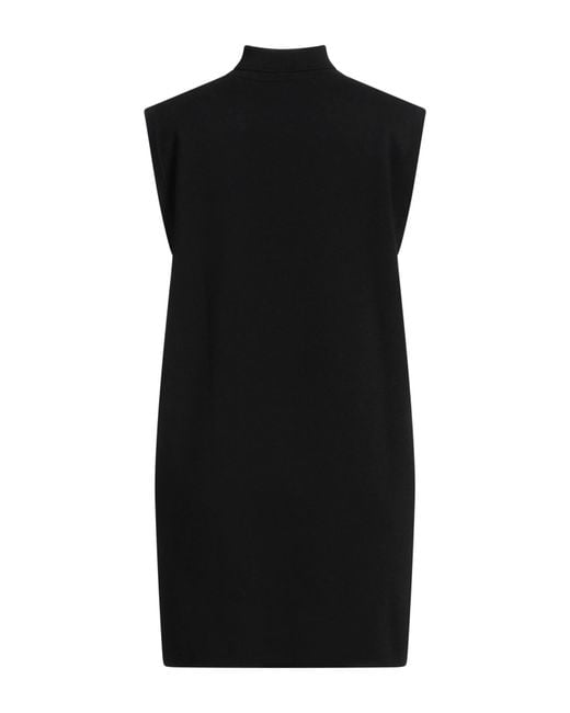 Max Mara Black Solid-Colored Wool Sleeveless Dress