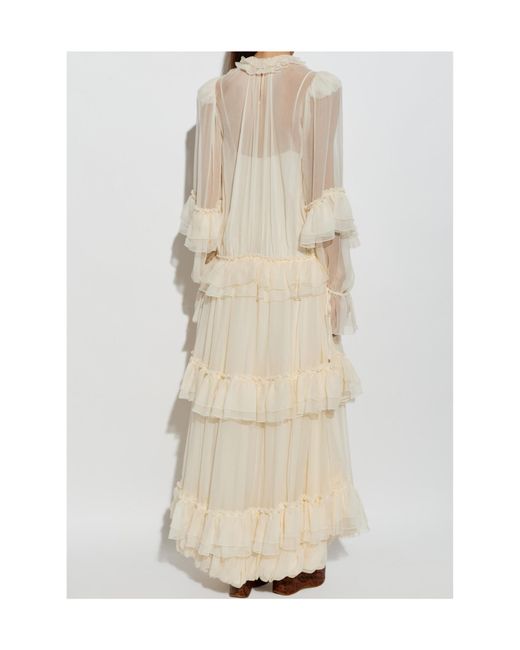 Chloé White Chloé Ruffled Long Dress