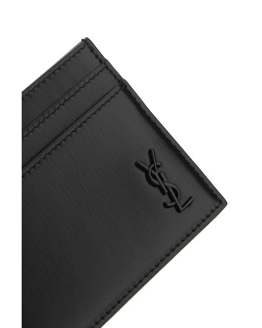 Saint Laurent Black Tiny Monogram Card Case for men
