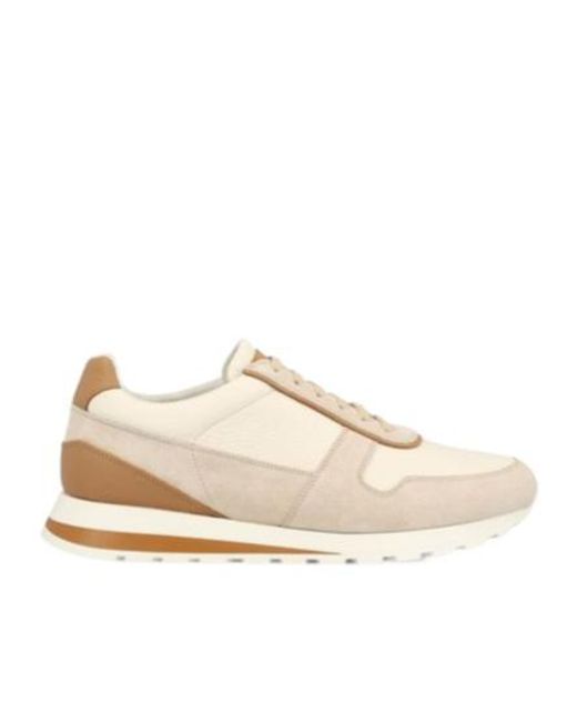 Brunello Cucinelli Natural Panelled Lace-Up Sneakers for men