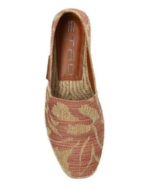Etro Brown Paisley-Print Round Toe Espadrilles for men