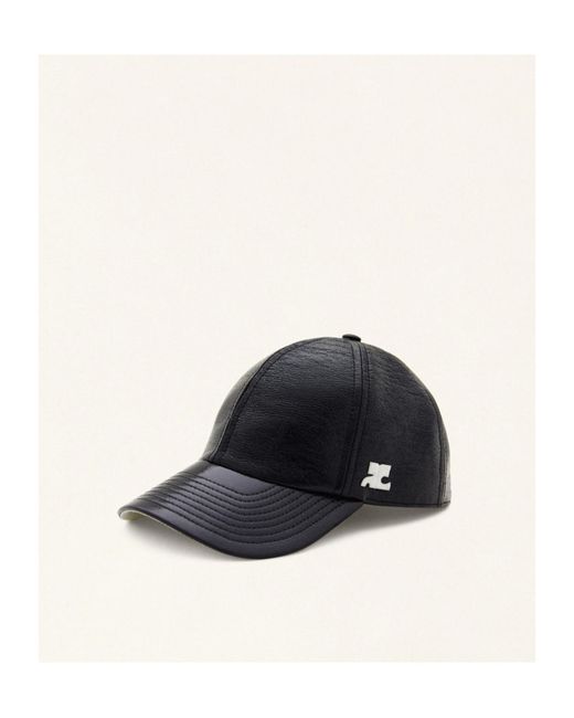 Courreges Black Logo-Patch Baseball Cap