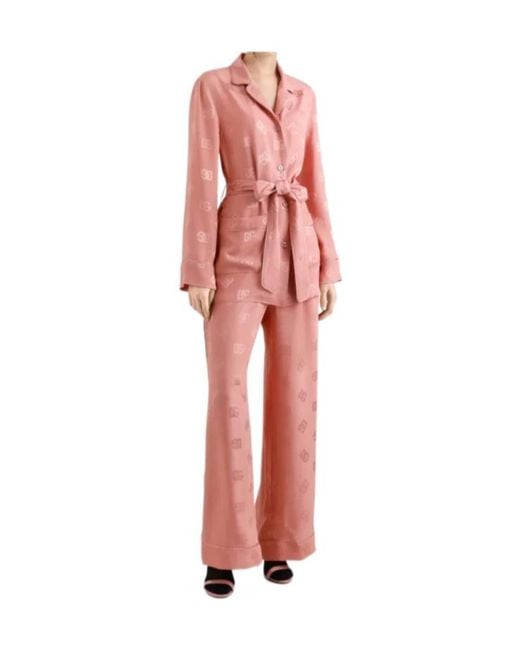 Dolce & Gabbana Red Logo-Print Trousers