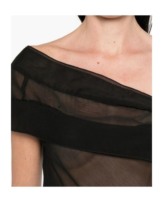 GIMAGUAS Black Boa Mini Dress