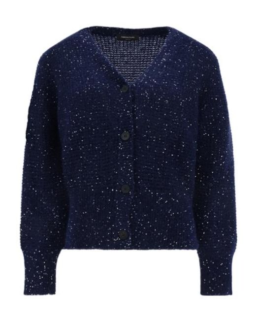 Fabiana Filippi Blue Sequin-Embellished V-Neck Cardigan