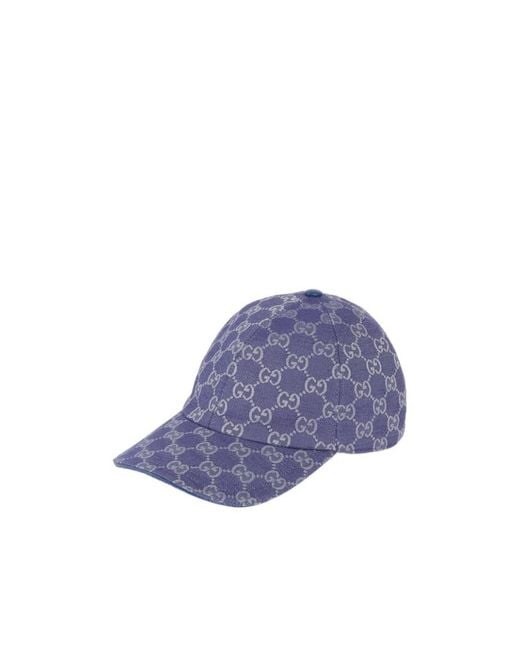 Gucci Blue Gg Detailed Baseball Cap for men