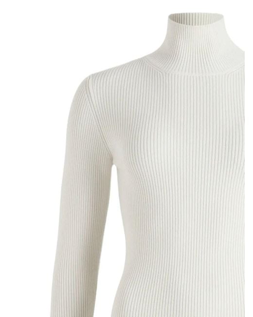 Patou White Turtleneck Long-Sleeve Knit Top