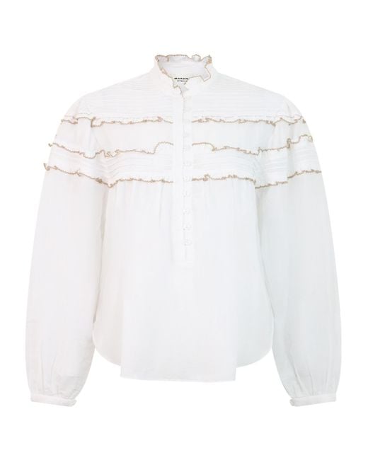 Isabel Marant White Isabel Marant Étoile Ruffled Button-Front Blouse