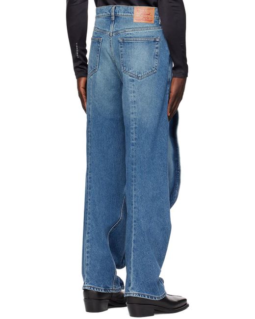 Y. Project Blue Belt-Loop Jeans for men
