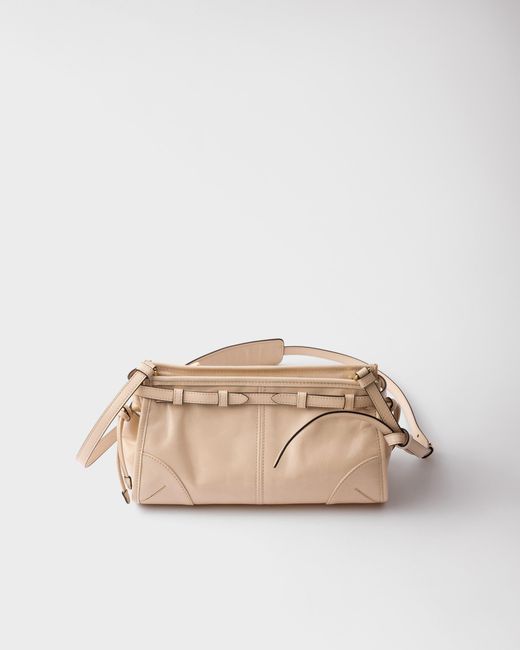 Prada Natural Bonnie Small Leather Shoulder Bag