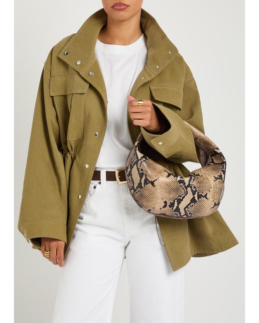 Khaite Multicolor Olivia Medium Snake-Effect Suede And Leather Top Handle Bag