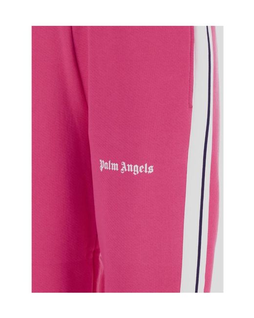 Palm Angels Pink Logo-Printed High Waist Pants