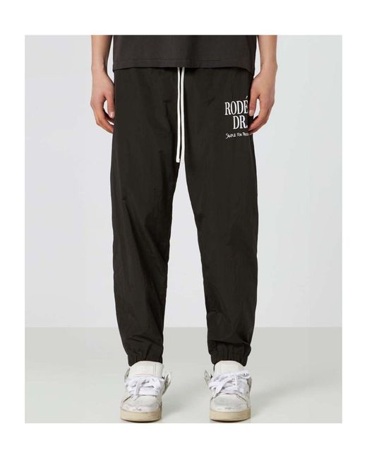 1989 STUDIO Black Elastic Waist Sports Pants for men