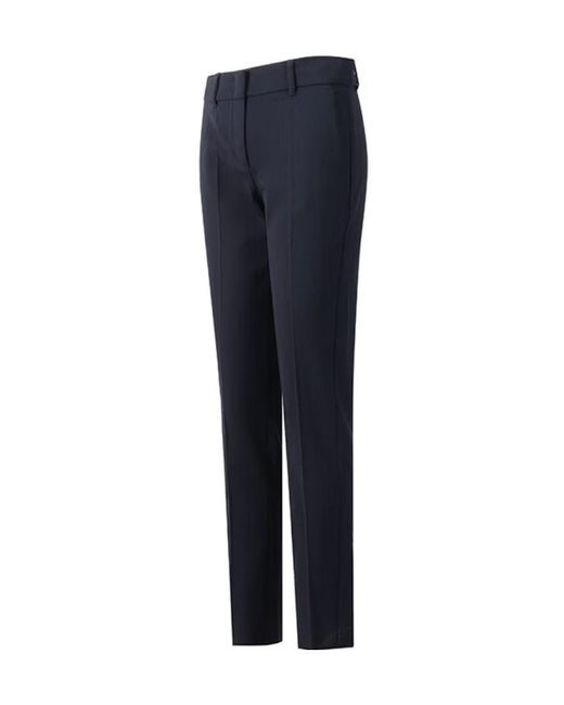 Emporio Armani Blue Pleated Straight Casual Pants