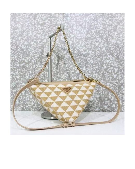 Prada White Symbole Logo Shoulder Bag
