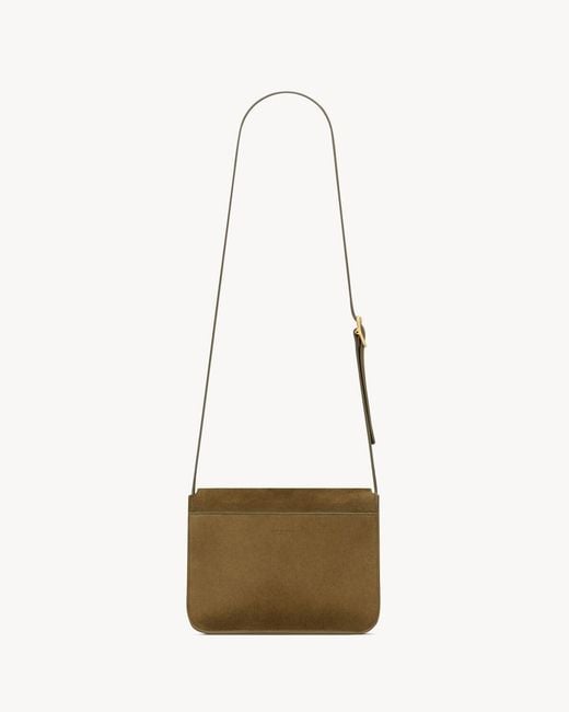 Saint Laurent White Niki Logo Plaque Satchel Bag