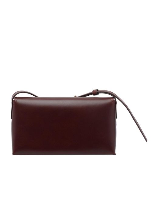 A.P.C. Purple Grace Logo-Print Leather Shoulder Bag