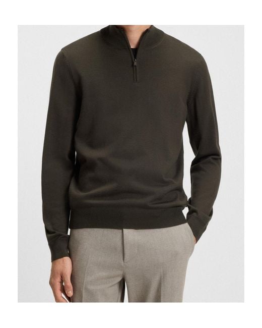 Boss Gray Boss Half-Zip Knitted Jumper for men
