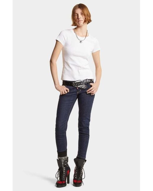 DSquared² Blue Logo-Patch Jennifer Jeans
