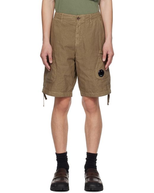 C P Company Green Logo Cargo Badge Bermuda Shorts Bermuda, Short for men