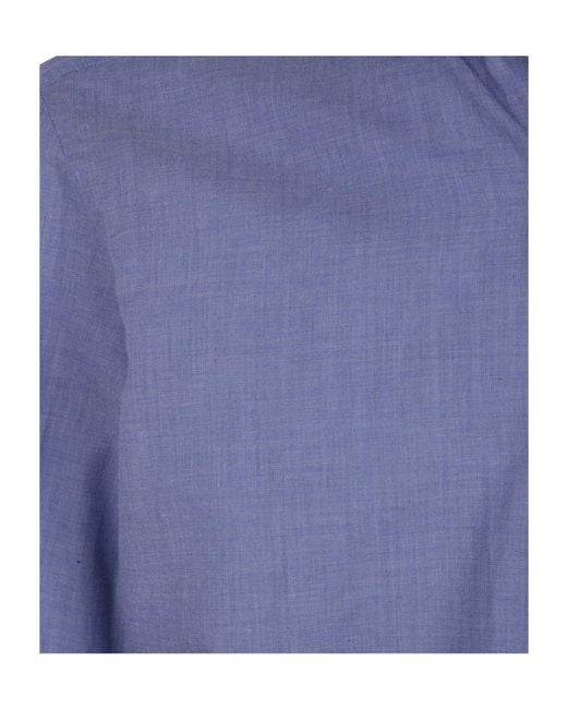 Barba Napoli Blue Chevron Classic Shirt for men