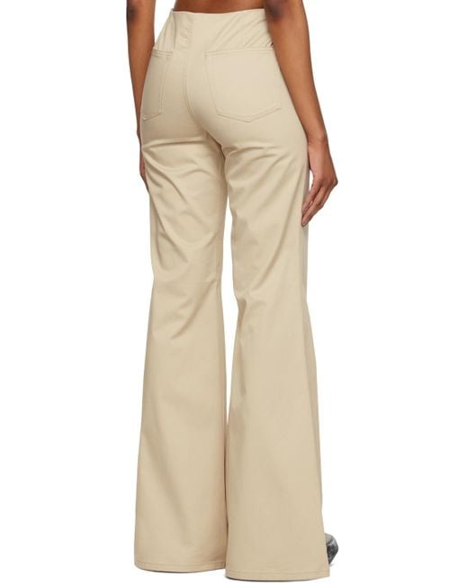 Acne White Flared Stretch-Cotton Trousers