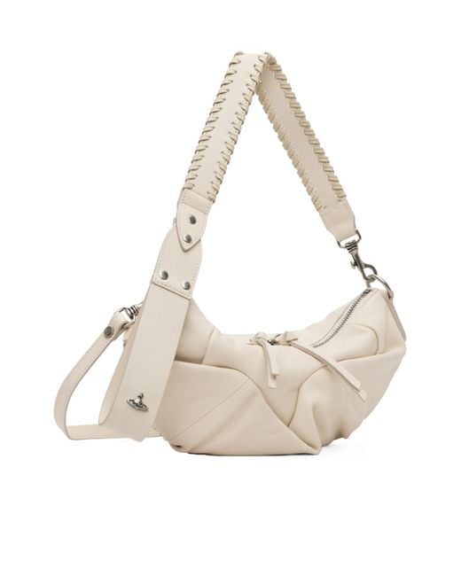 Vivienne Westwood White Agnes Orb Braided Shoulder Bag