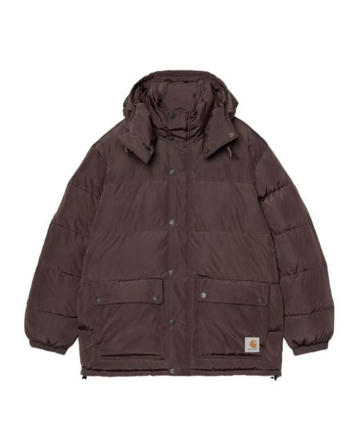 Carhartt Brown Button Hooded Jacket for men