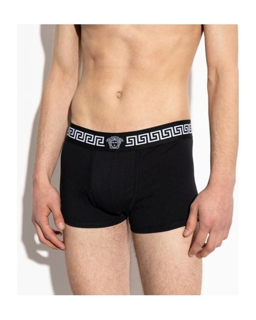 Versace Black Greca-Border Two-Pack Briefs for men