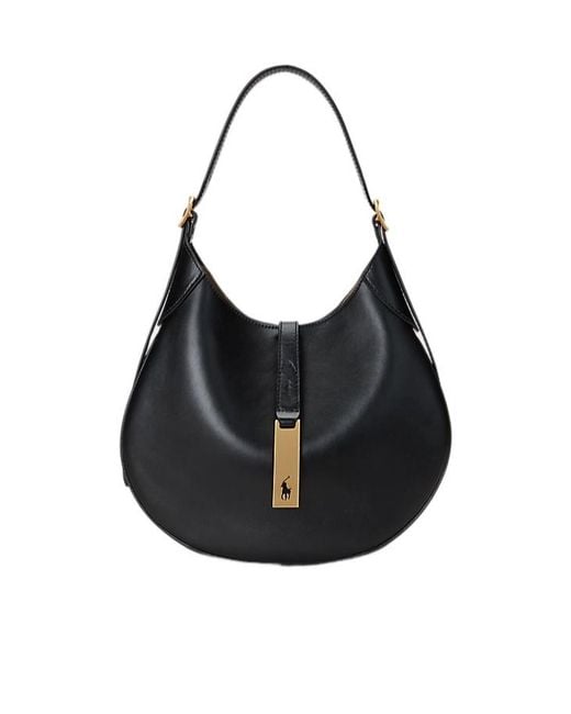 Polo Ralph Lauren Black Small Polo Id Strapped Shoulder Bag