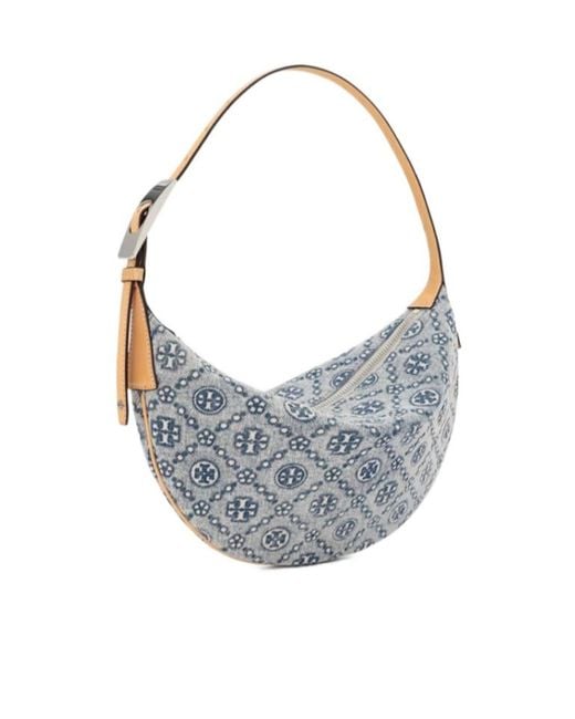 Tory Burch Gray Small Logo-Patterned Tote Bag