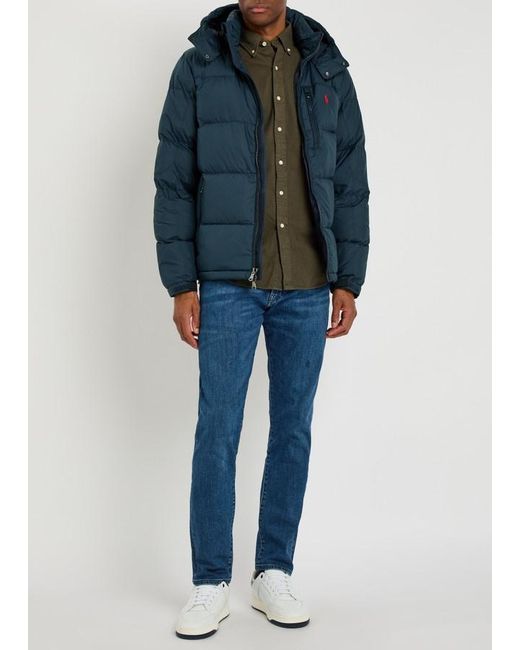 Polo Ralph Lauren Blue Logo-Embroidered Padded Shell Jacket for men