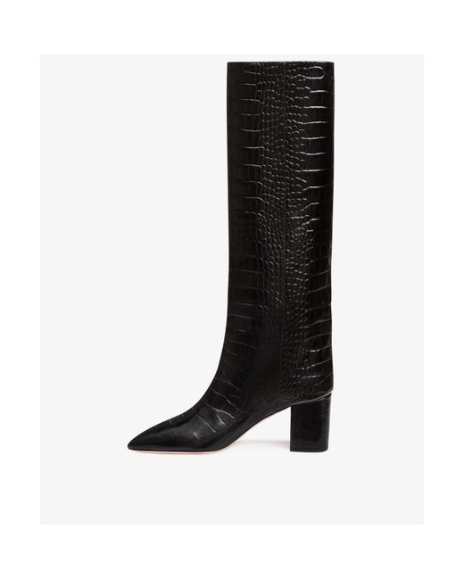 Paris Texas Black Anja Embossed Knee-Length Boots