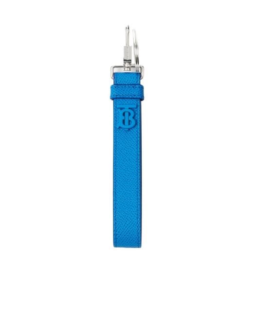 Burberry Blue Tb-Logo Plaque Keyring for men