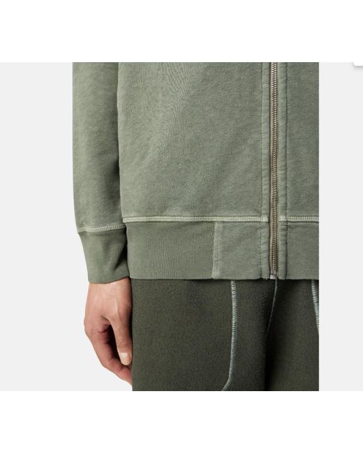 Stone Island Green Zip-Up Hooded Jacket for men
